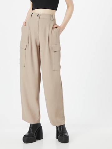River Island Loose fit Cargo trousers in Beige: front