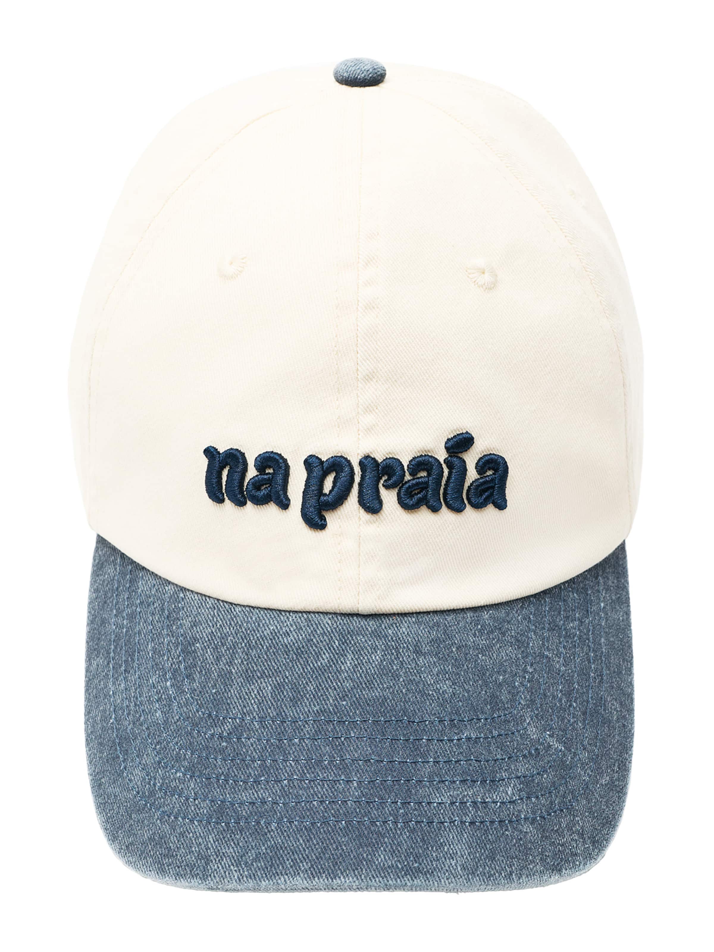 Pull&Bear Cap in blue denim / dunkelblau / white denim, Produktansicht