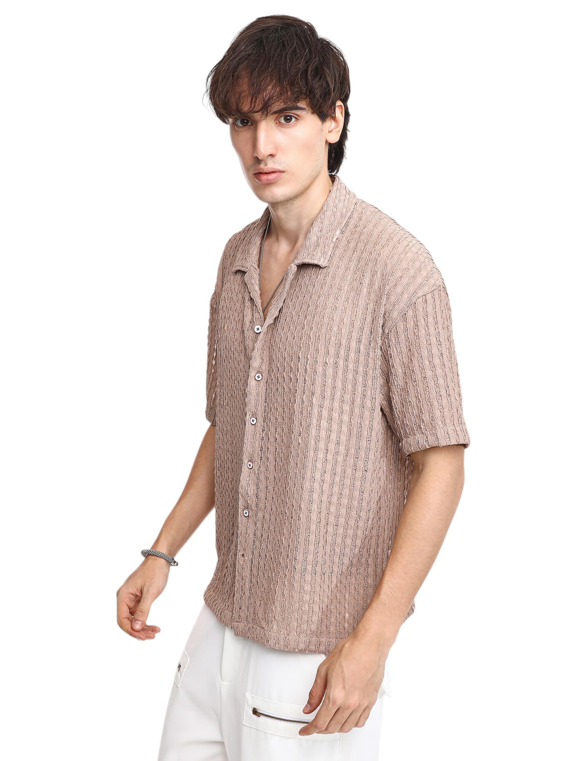 Campus Sutra Regular fit Overhemd &#x27;Zibia&#x27; in Bruin