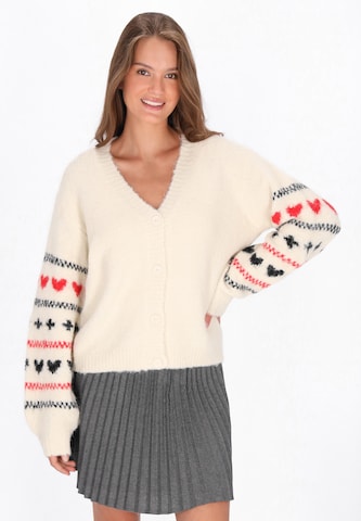 MYMO - Casaco de malha 'Young Fashion' em branco: frente