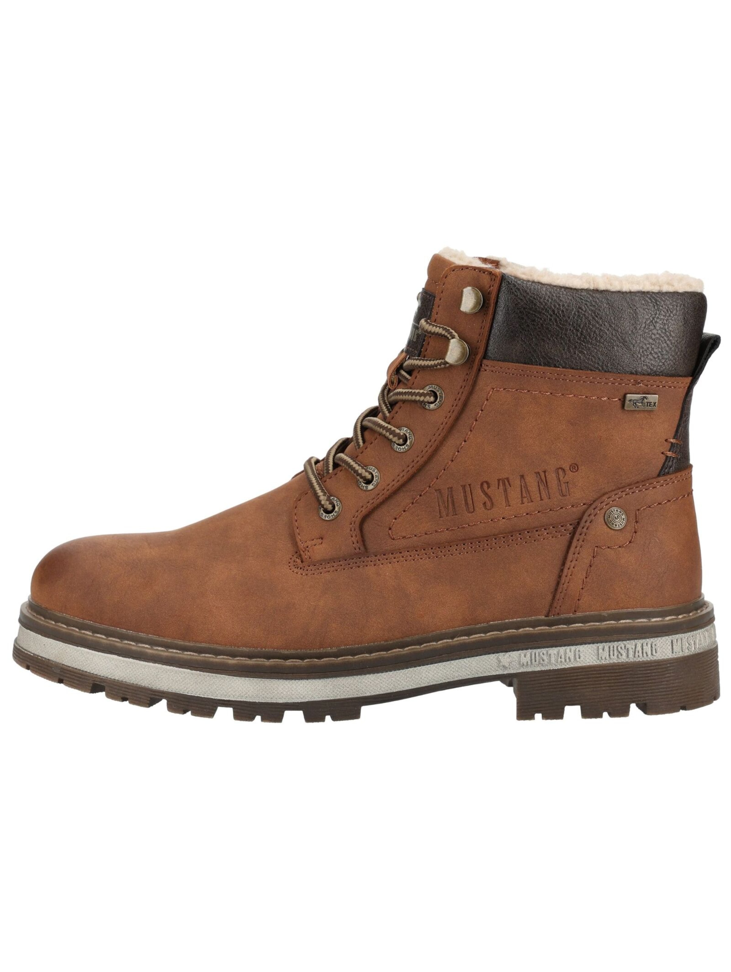 MUSTANG Lace-up boots 'Merem' in Brown