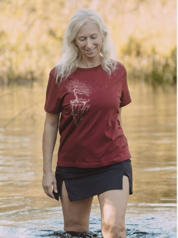 Life-Tree Shirt 'Organic Fairwear Maple Island' in Red
