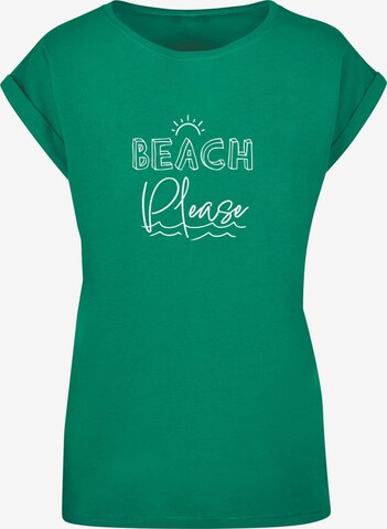 Merchcode T-Shirt 'Beach Please' in Grün: predná strana