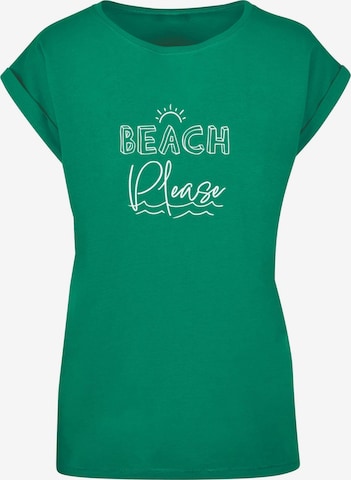 Merchcode Shirt 'Beach Please' in Groen: voorkant