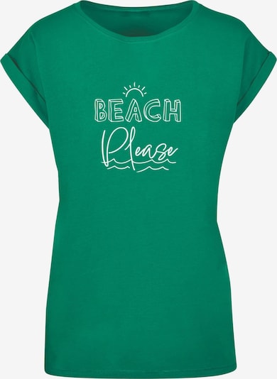 Merchcode T-shirt 'Beach Please' en vert / blanc, Vue avec produit