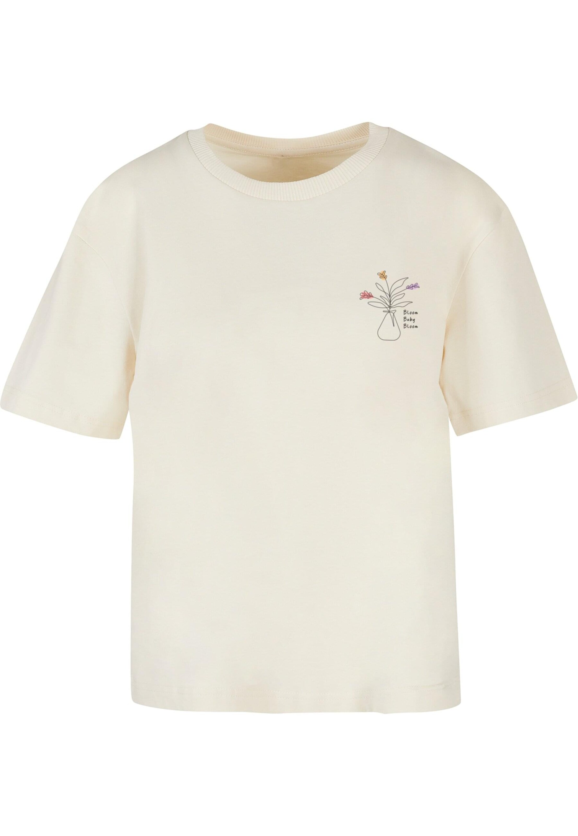 Merchcode Shirt 'Bloom Baby, Bloom' in Beige: voorkant