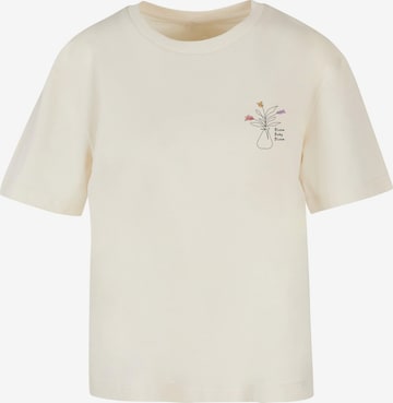 Merchcode Shirt 'Bloom Baby, Bloom' in Beige: voorkant