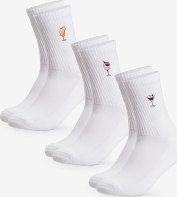 Occulto Athletic Socks 'Robin' in White: front