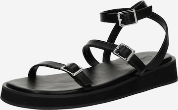 juoda TOPSHOP Basutės su dirželiais 'Jake': priekis