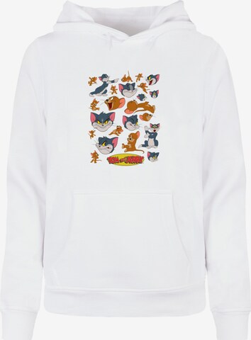 Sweat-shirt 'Tom And Jerry - Many Faces' ABSOLUTE CULT en blanc : devant