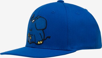 LOGOSHIRT Hoed 'Elefant - Sitzt' in Blauw: voorkant