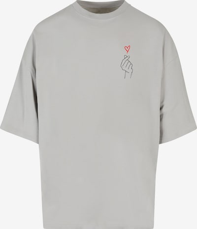 Merchcode Majica 'K Heart' veličine XXXL u siva / crvena / crna, Pregled proizvoda