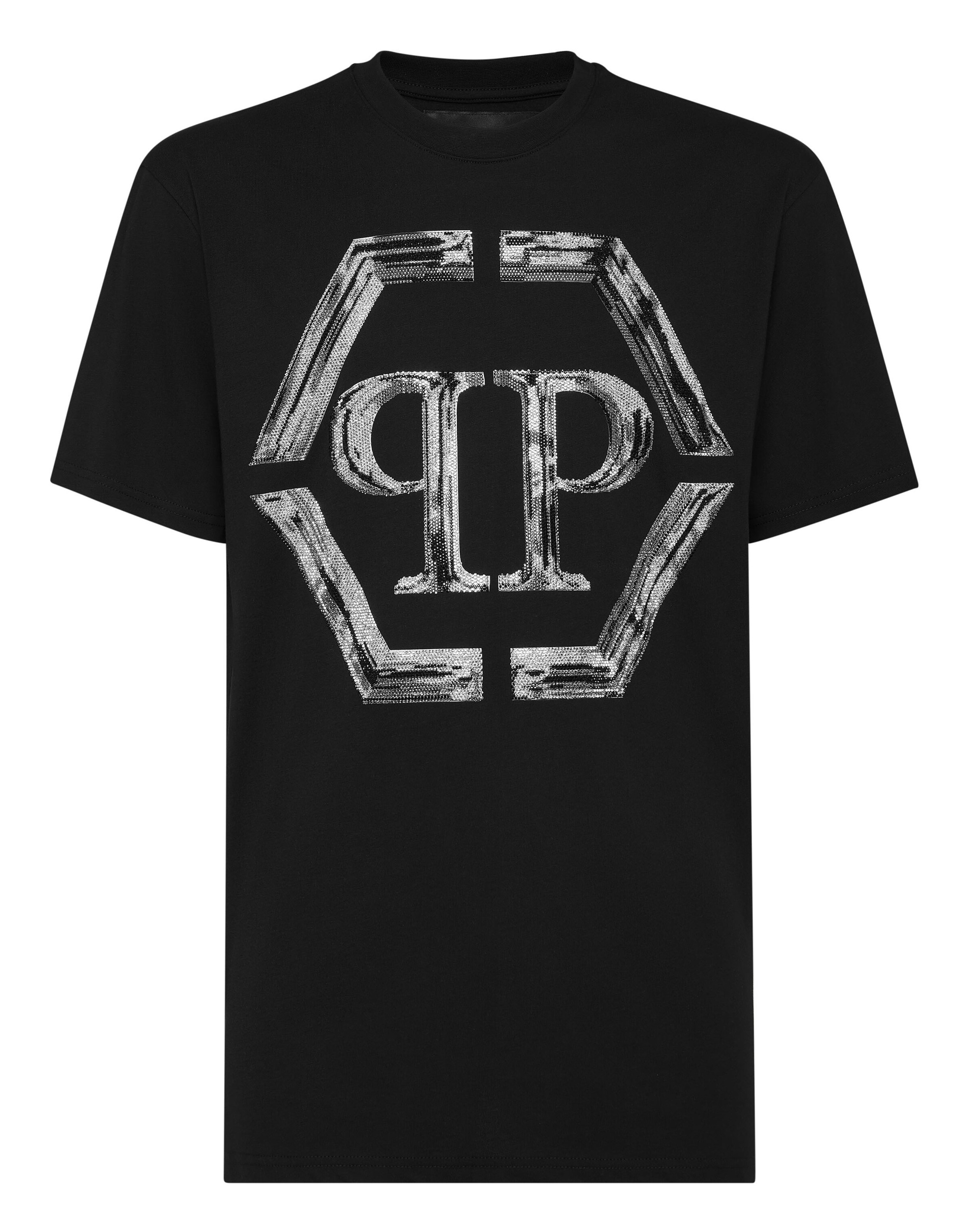 Philipp Plein - Camisa 'Hexagon' em preto: frente