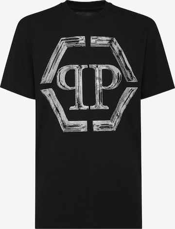 Philipp Plein - Camisa 'Hexagon' em preto: frente