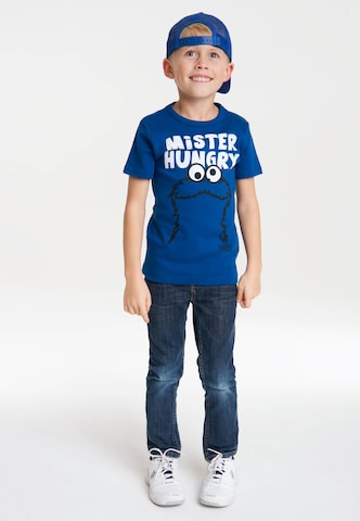 LOGOSHIRT Shirt 'Krümelmonster - Mister Hungry' in Blauw