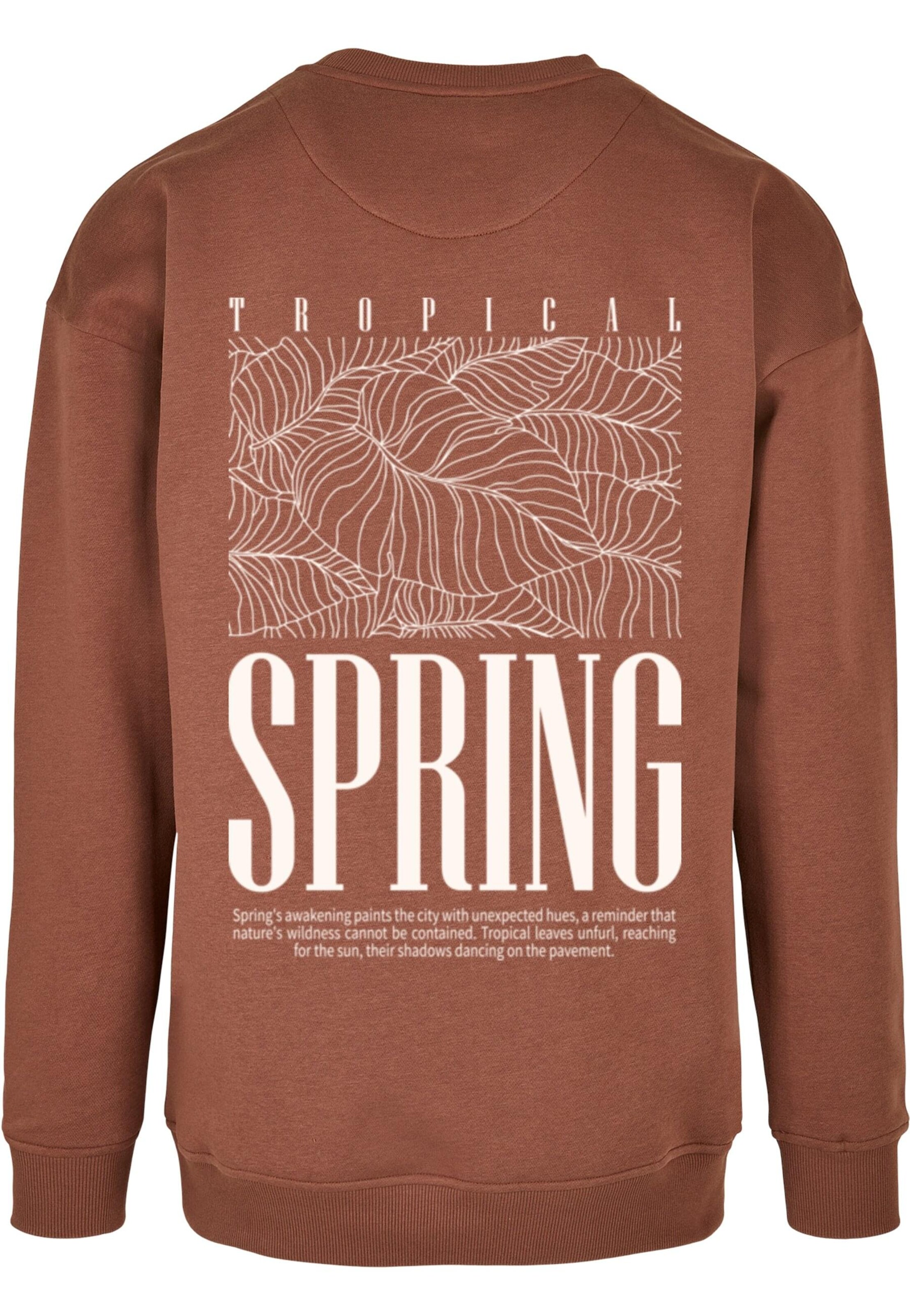 Sweat-shirt 'Tropical Spring' Merchcode en marron