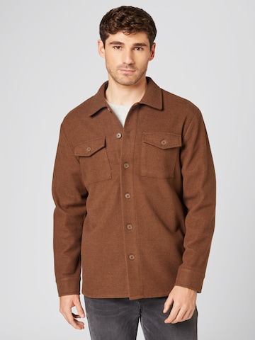 ABOUT YOU x Kevin Trapp Between-Season Jacket 'David' in Brown: front