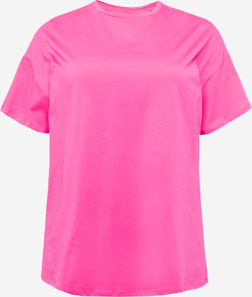 PIECES Curve Shirt 'RINA' in Roze: voorkant