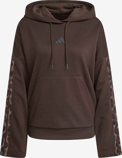ADIDAS SPORTSWEAR Spordidressipluusid 'Seasonal Essentials Leopard Print French Terry Hoodie with' XXXS-XXS suuruses pruun / helepruun / must, Tootevaade