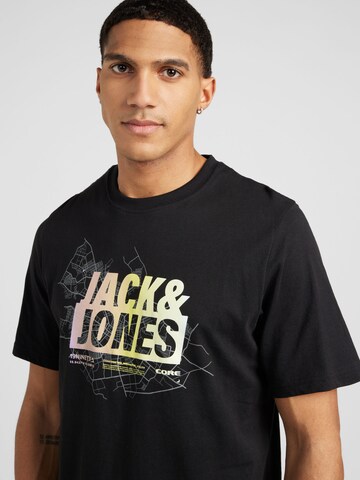JACK & JONES Тениска 'Map Summer' в черно