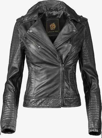 Apple of Eden Lederjacke AOE-132 in Schwarz: Vorderseite