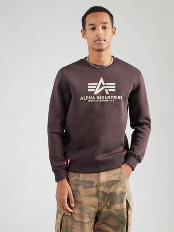 ALPHA INDUSTRIES Mikina - Hnedá: predná strana