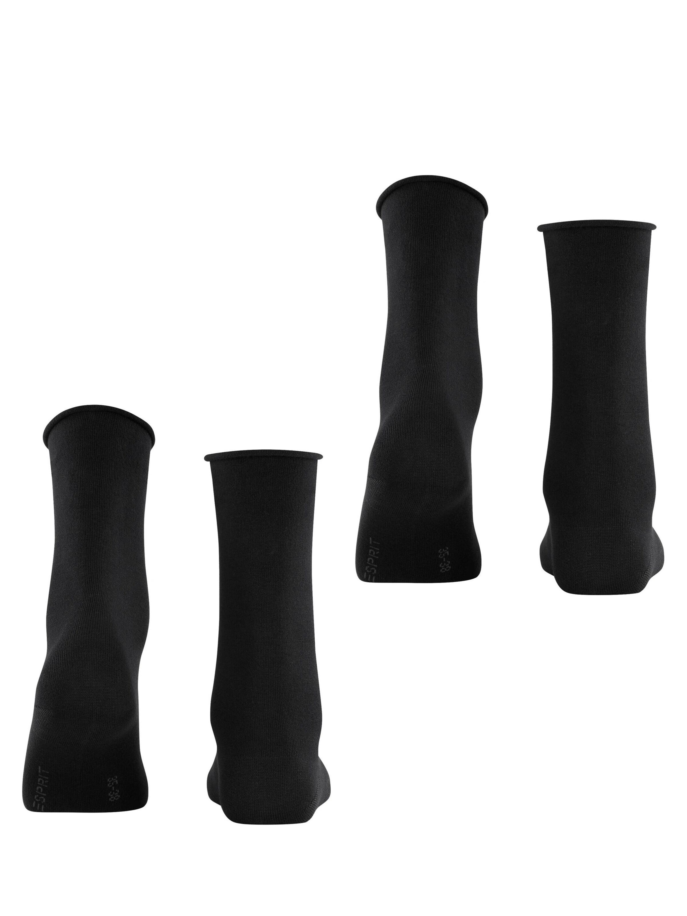 ESPRIT Socken 'Basic Pure 2-Pack'‌‌‌ in Schwarz