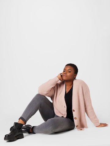 ABOUT YOU Curvy Knit cardigan 'KIMBERLY' in Pink