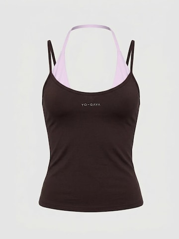 YO-GAYA Sporttop 'Layered Halter Top' in Bruin: voorkant