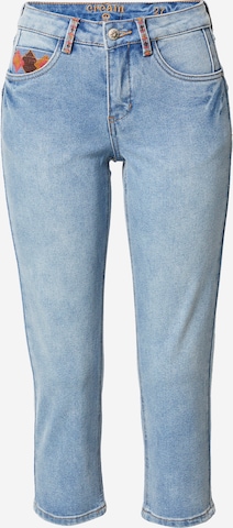 Cream Slim fit Jeans 'Kaia' in Blue: front