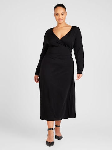 Rochie de la Tommy Hilfiger Curve pe negru: față