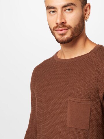 TOM TAILOR DENIM Sweater in Brown