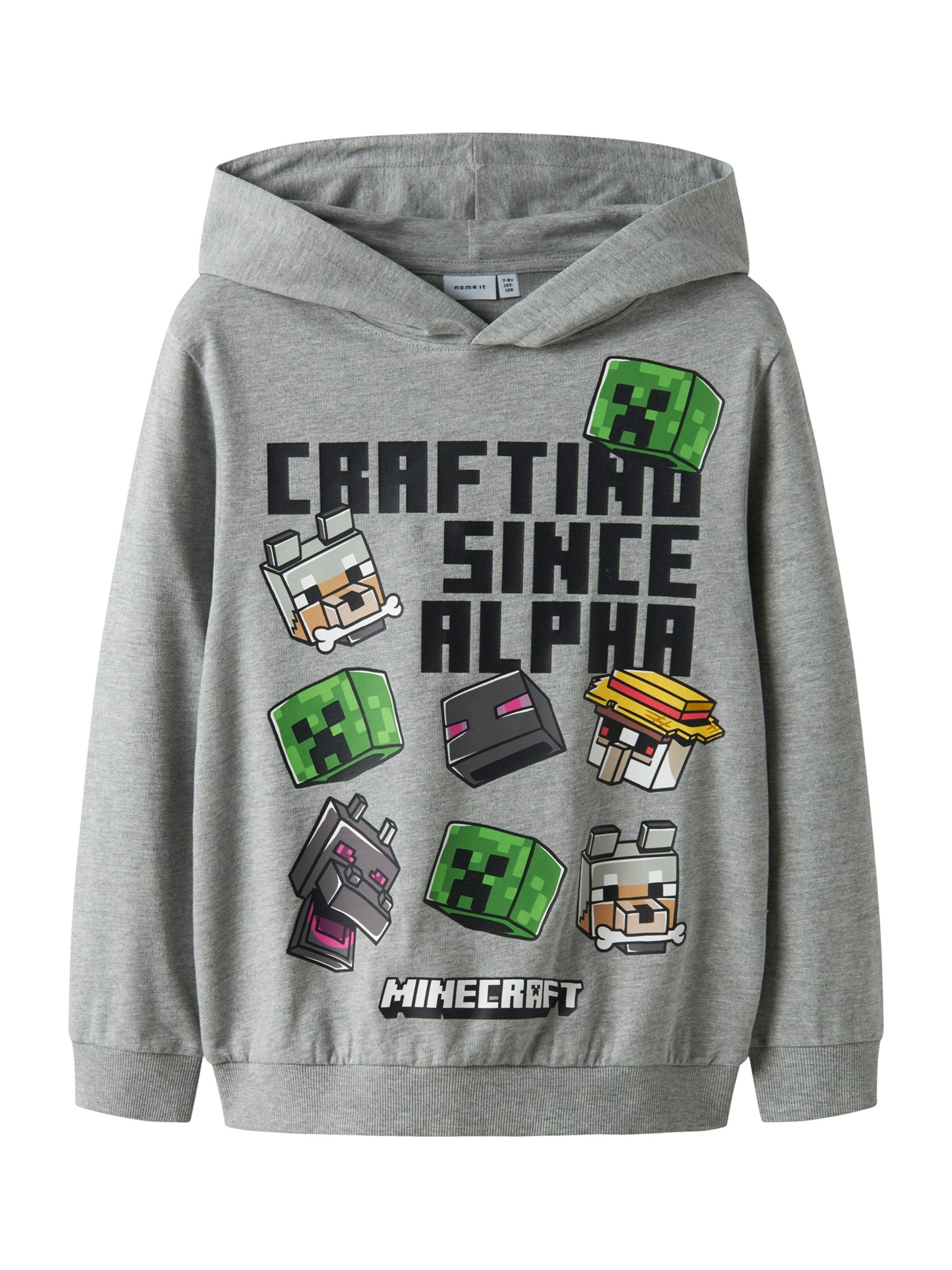 Felpa 'NKMJET MINECRAFT' di NAME IT in grigio: frontale
