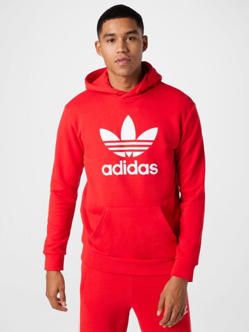 Bluză de molton 'Adicolor Classics Trefoil' de la ADIDAS ORIGINALS pe roșu: față