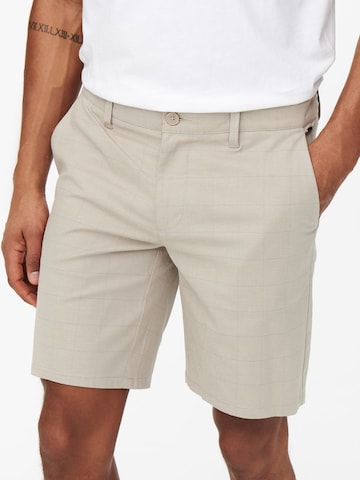 Only & Sons Regular Pants in Beige: front