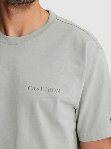 CAST IRON Paita 'T-shirt in jersey with off-placed logo' värissä harmaa