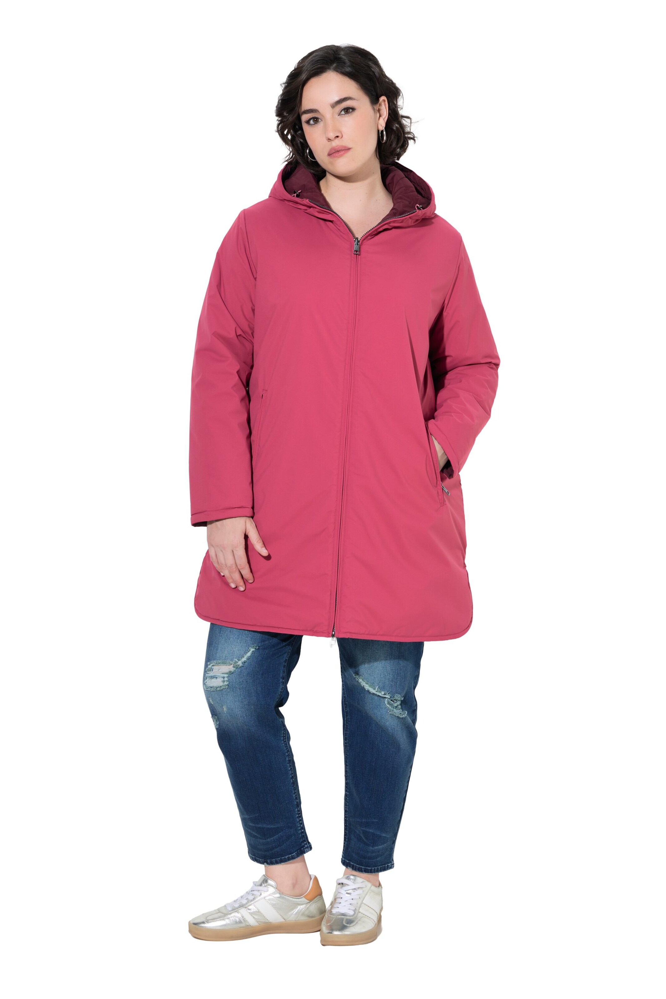 Ulla Popken Winterjas in Roze: voorkant