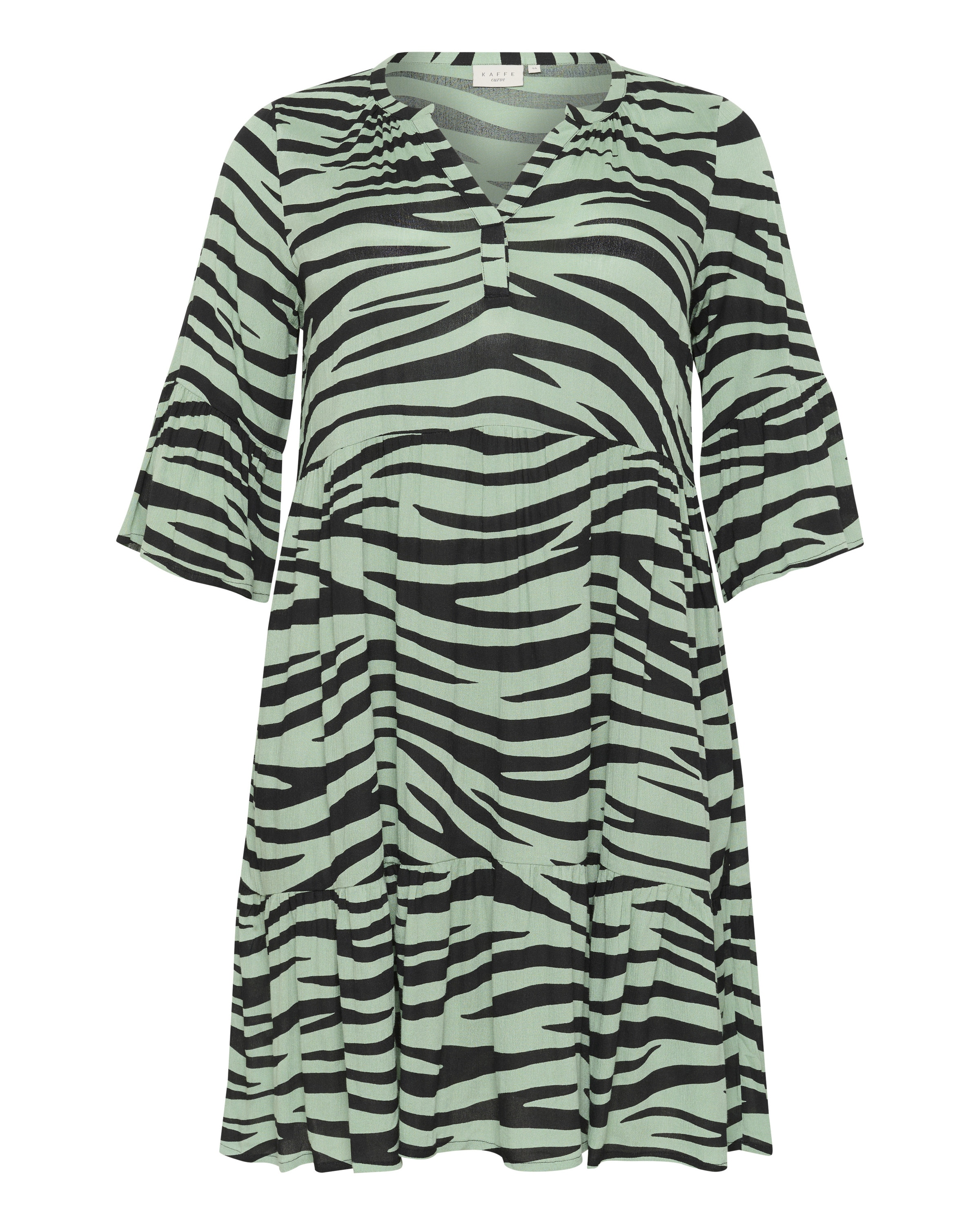 KAFFE CURVE Kleid 'Leane' in Grün: Vorderseite