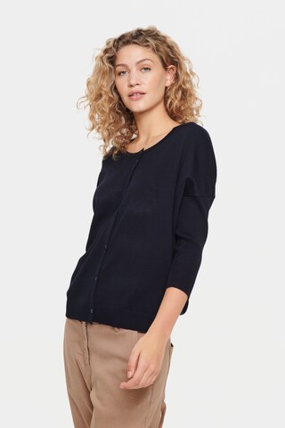 SAINT TROPEZ Knit Cardigan 'Mila'' in Blue: front