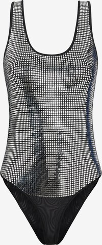 NOCTURNE Shirt bodysuit in Silver: front