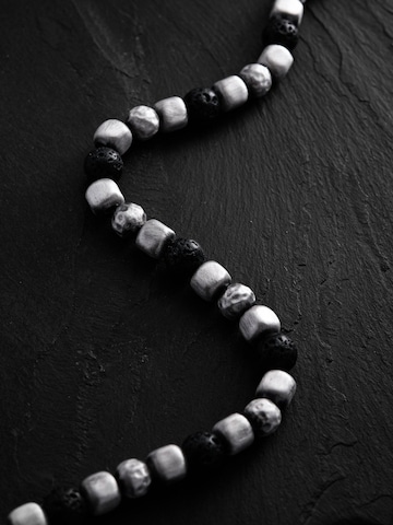 REYTEL Bracelet 'CUBE. LAVA STONE' in Silver