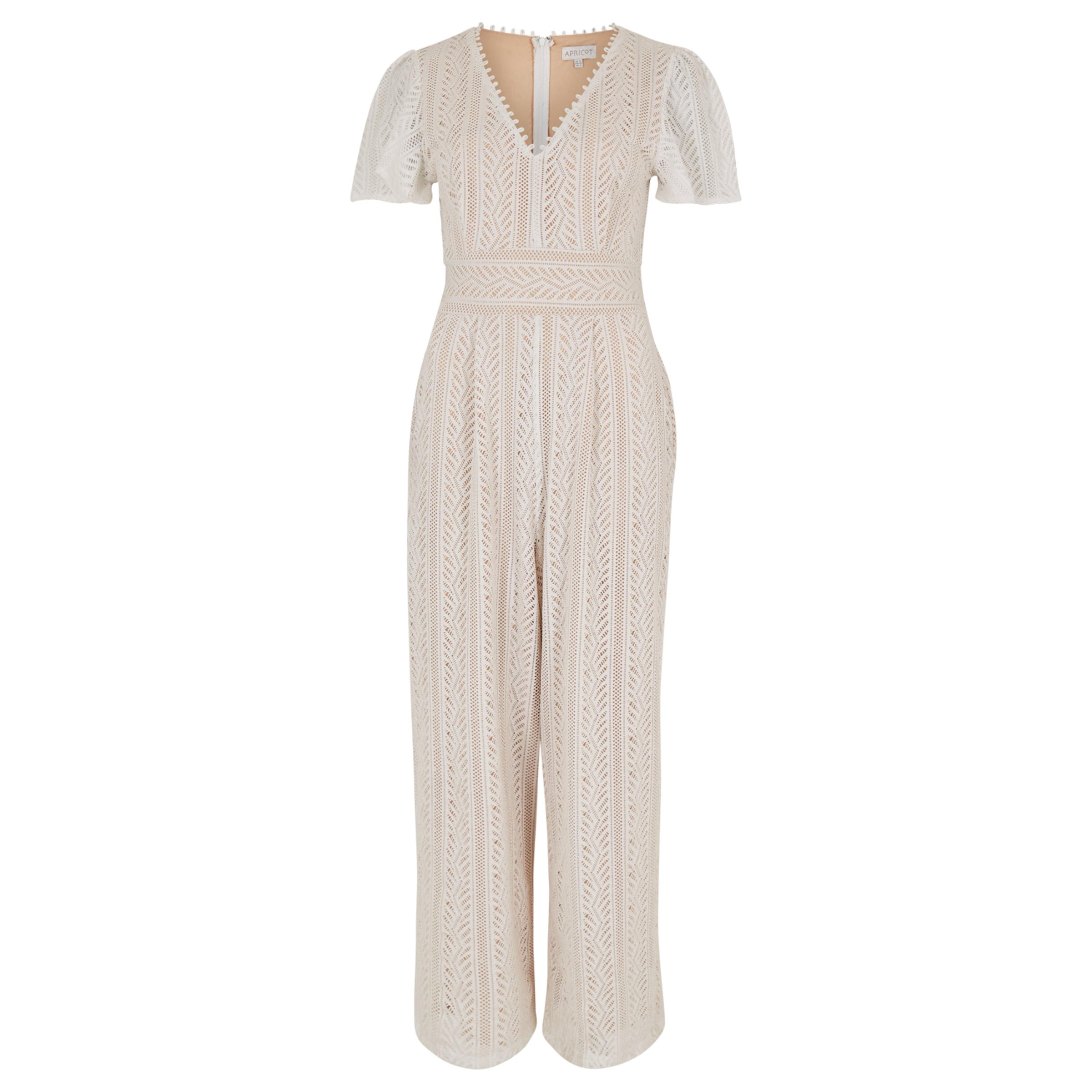 Apricot Jumpsuit in Weiß: Vorderseite