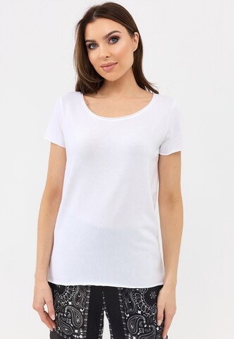 Cotton Candy T-Shirt 'DEETJE' in Weiß: Vorderseite