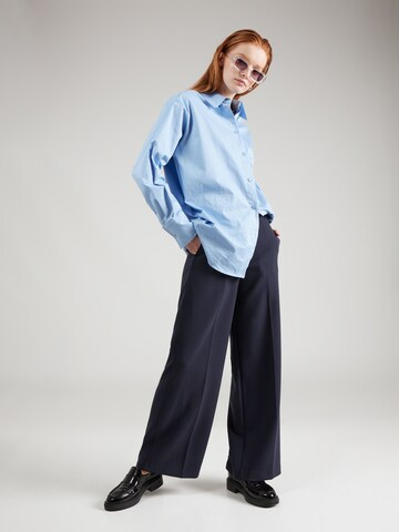 Marks & Spencer Wide leg Pleated Pants 'Frankie' in Blue