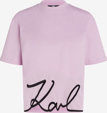 T-shirt Karl Lagerfeld en violet : devant