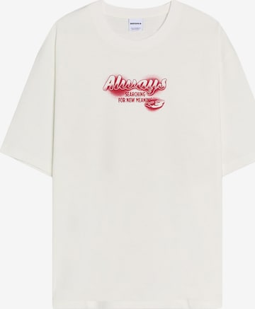 BershkaMajica - bijela boja: prednji dio