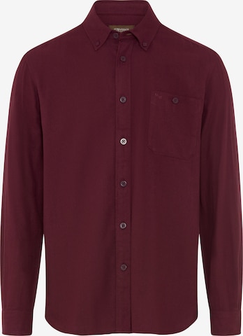 Man's World Button Up Shirt in Red: front