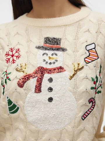 VERO MODA Pullover 'SNOWMAN' i beige