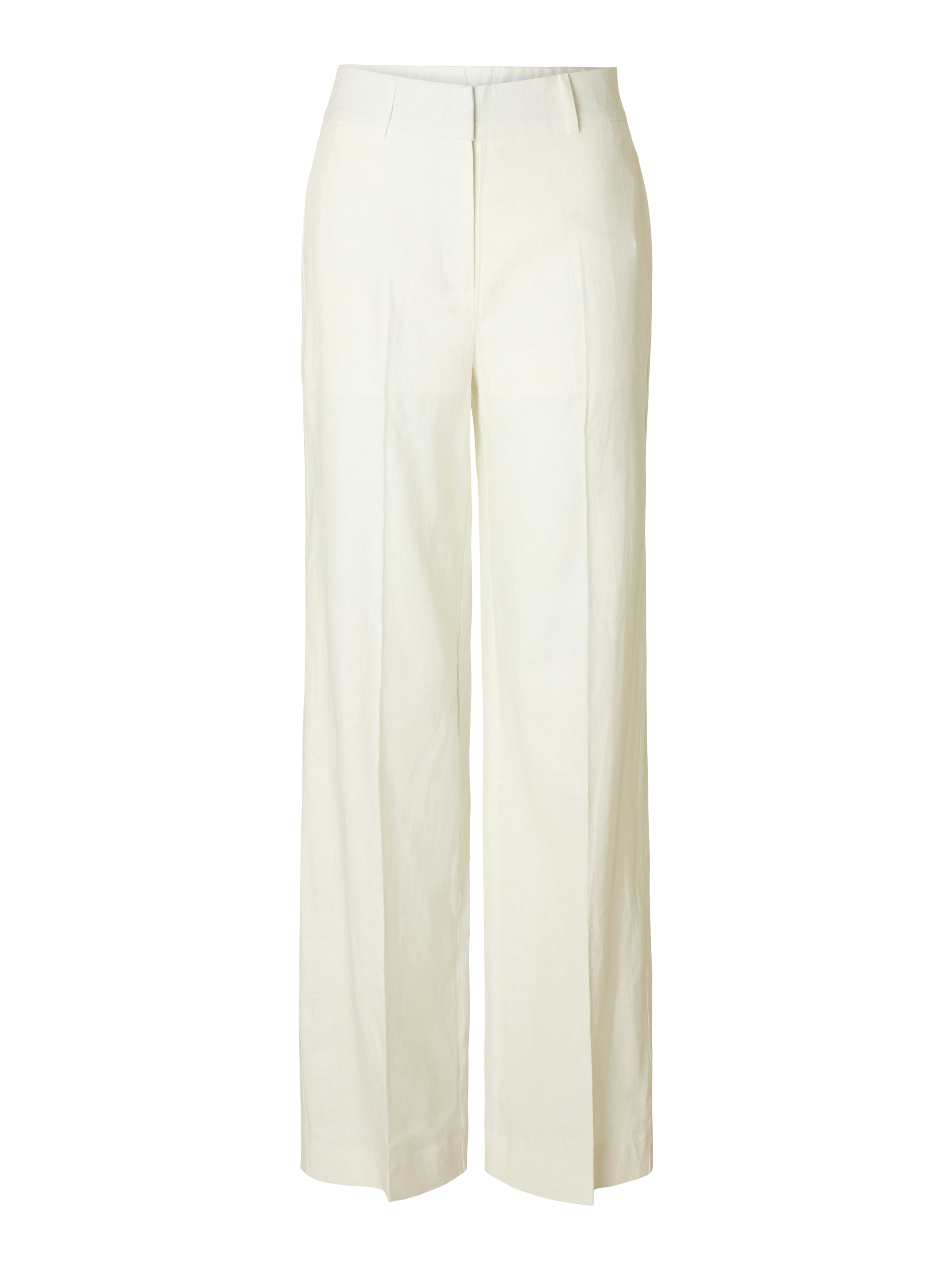 SELECTED Regular Trousers with creases 'TANIA-RITA' in White: front