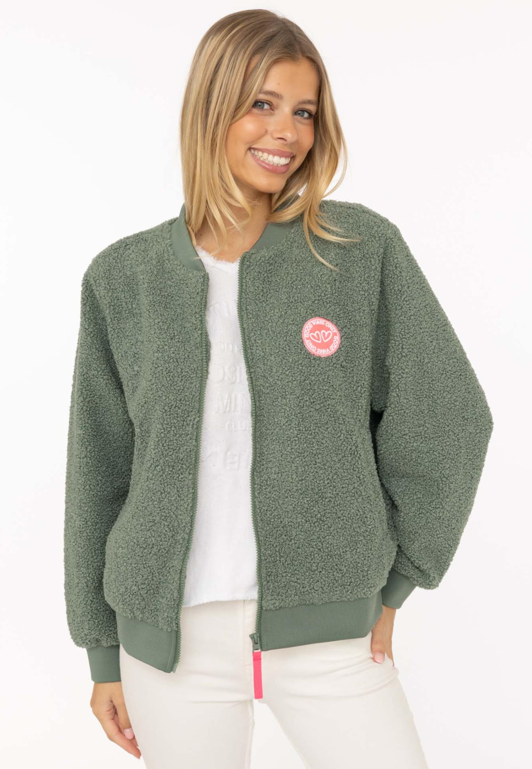 Veste de sport Zwillingsherz en vert : devant